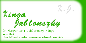 kinga jablonszky business card